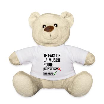 Ich mache Krafttraining für die Mädchen - Teddy - Weiß - Vorne