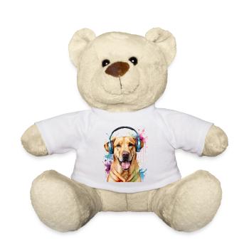 Casque Labrador Retriever Chien Animal Print - Nounours - blanc - Devant