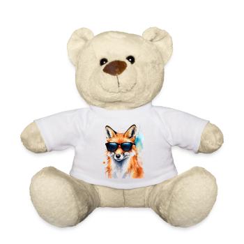 Fuchs Sonnenbrille Bunt Tier Design Print - Teddy - Weiß - Vorne