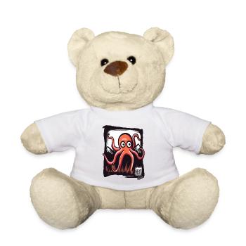 Kleiner lustiger Oktopus: HELO! - Teddy - Weiß - Vorne