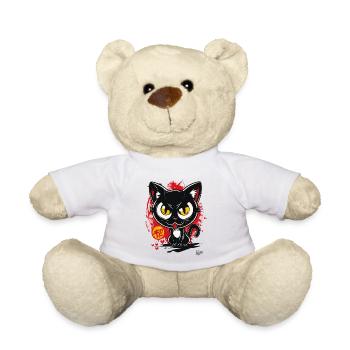 Cool faux chat japonais a l’air en colère - Nounours - blanc - Devant