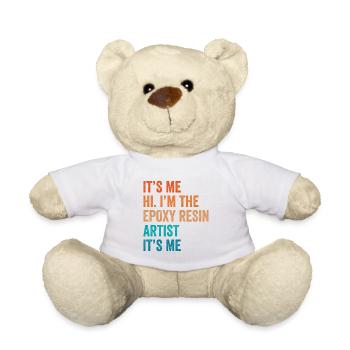 Funny epoxy resin saying - Teddy Bear - white - Front