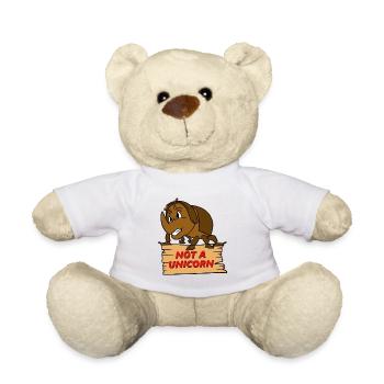 Rhino Battle Not A Unicorn Funny Angry Rhinoceros - Teddy Bear - white - Front