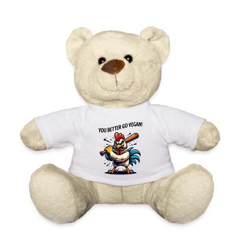 You better go vegan - funny rooster - Teddy Bear - white - Front
