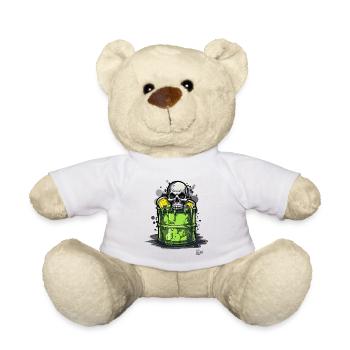 Toxic waste bin with skull - Teddy Bear - white - Front