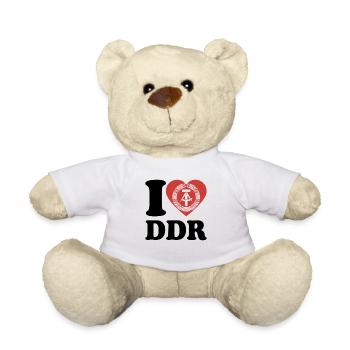 I Love DDR - Herz - Ostalgie - Teddy - Weiß - Vorne