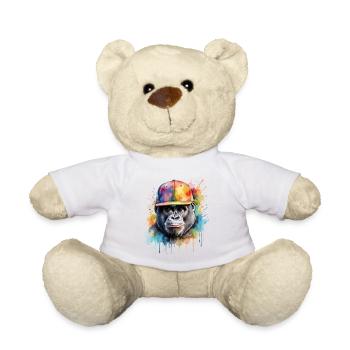 Casquette Gorilla Snapback Monkey Cool Animal Design Print - Nounours - blanc - Devant