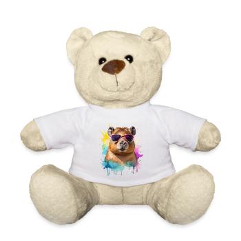 Lunettes de soleil Capybara Capy Colorful Animal Design Print - Nounours - blanc - Devant