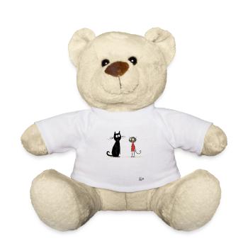 Un chat sauvage et un chat civilisé - Nounours - blanc - Devant
