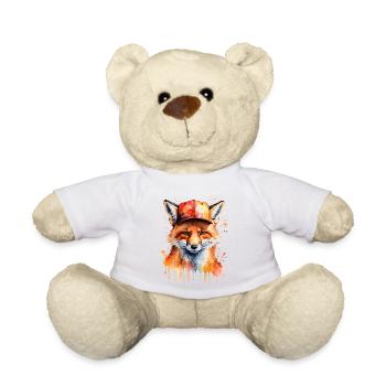 Casquette Fox Snapback Cool Animal Design Print - Nounours - blanc - Devant
