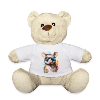 Lunettes de soleil Opossum Imprimé de design animal coloré - Nounours - blanc - Devant