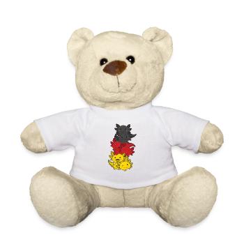 Drapeau allemand Axolotl Allemagne allemande - Nounours - blanc - Devant