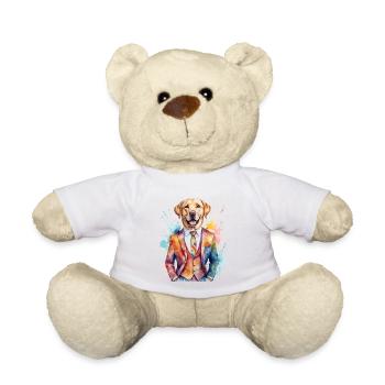 Labrador Retriever Anzug Hund Lustig Design Print - Teddy - Weiß - Vorne