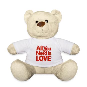 ALL YOU NEED IS LOVE - Teddy Bear - white - Front