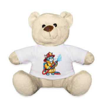 Firefighter Kitten Splash - Teddy Bear - white - Front