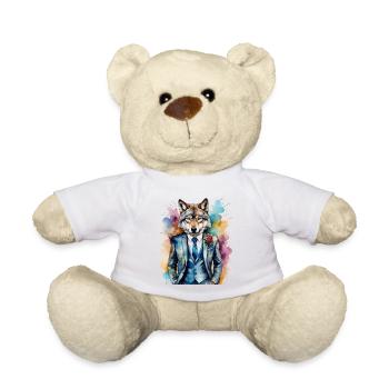 Costume de loup Imprimé de design animal coloré - Nounours - blanc - Devant