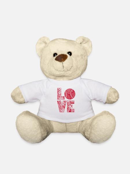Baseball Softball Mama Love Baseball - Nounours - blanc