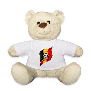 Belgique football, football drapeau belge - Nounours - blanc - Devant