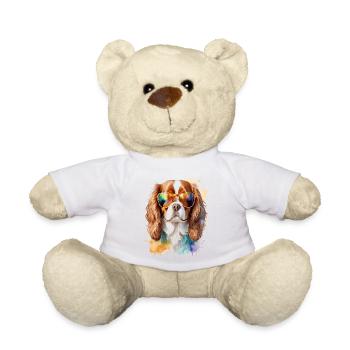 Lunettes de soleil Cavalier King Charles Spaniel Chien - Nounours - blanc - Devant
