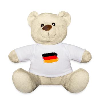 Ich liebe DEUTSCHLAND Shirt Fahne GERMANY STOLZ - Teddy - Weiß - Vorne