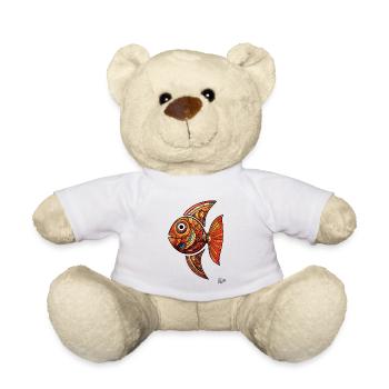 Big, cool, funny coral fish - Teddy Bear - white - Front