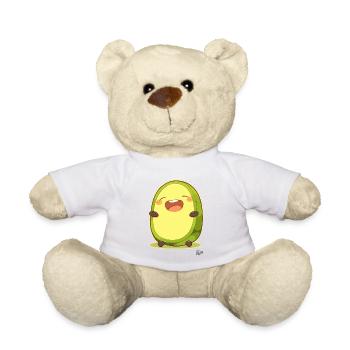 Lustige Glückliche Lachende Avocado - Teddy - Weiß - Vorne