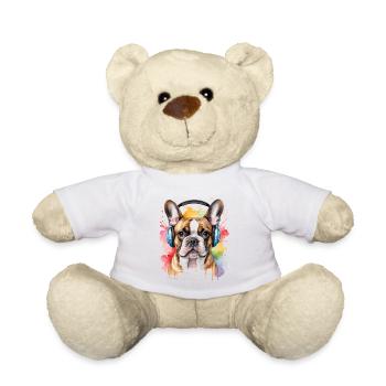 Casque Bouledogue Français Frenchie Dog - Nounours - blanc - Devant