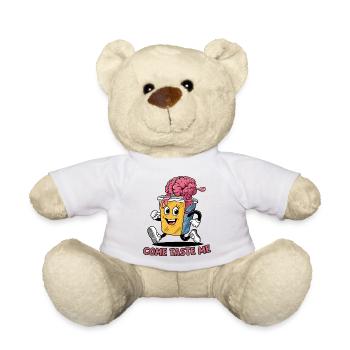 Funny juice cup with brain - Teddy Bear - white - Front
