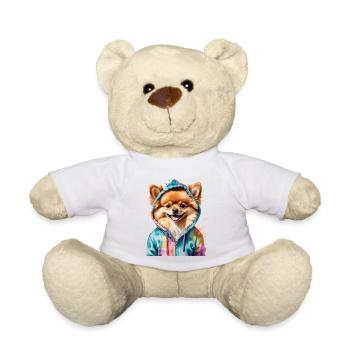 Loulou de Poméranie Poméranie Sweat à capuche Dog Print - Nounours - blanc - Devant