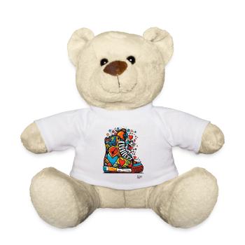 Funky Graffiti: Colorful Sneakers with Hearts - Teddy Bear - white - Front