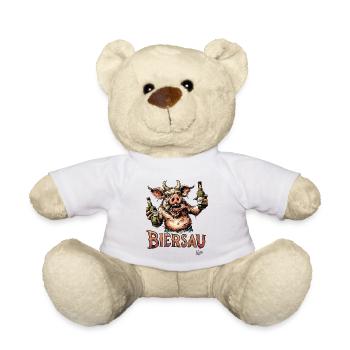 Alte Schule: Feiern wie eine Bier-Sau - Teddy - Weiß - Vorne