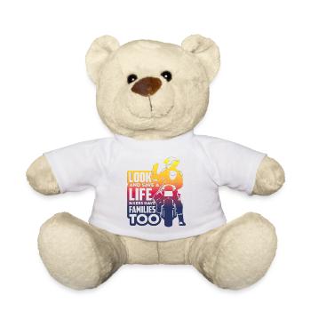 Motorcycel cross mountain vacation summer mount trip - Teddy Bear - white - Front