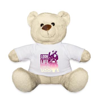 Motorcycel cross mountain vacation summer mount trip - Teddy Bear - white - Front