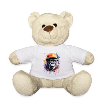 Casquette Gorilla Snapback Monkey Cool Animal Design Print - Nounours - blanc - Devant