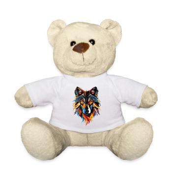 Wolf Motif Wolves Wolf Pack Gray Wolfhound Wolf - Teddy Bear - white - Front