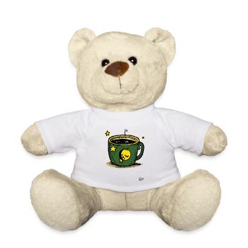 Sleepy Coffee: Mug with Moon and Stars - Teddy Bear - white - Front