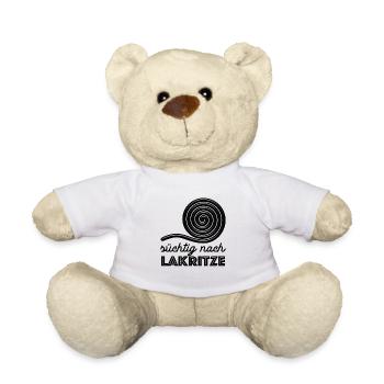 Süchtig nach Lakritze, naschen - Spruch - Teddy - Weiß - Vorne