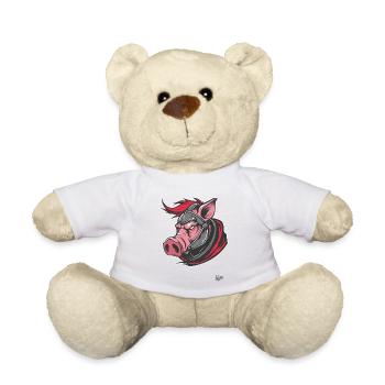Fighting Spartan Warrior Pig - Teddy Bear - white - Front