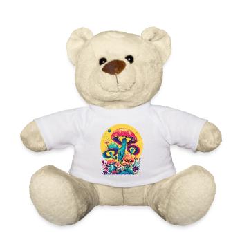 Champignon sauvage et lune Pas de temps, je cherche - Nounours - blanc - Devant