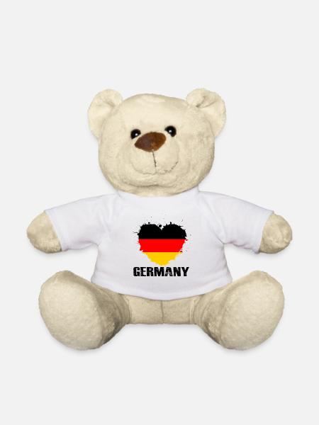 Fußball Deutschland Flagge 2024 Trikot EM - Teddy - Weiß