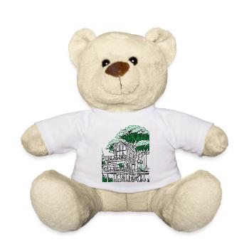 Cabane dans les arbres - Nounours - blanc - Devant