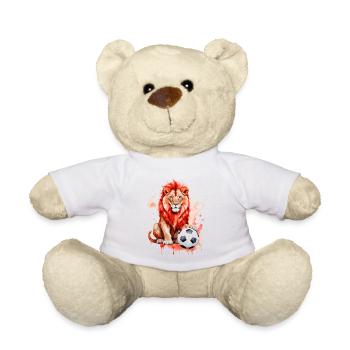 Lion Football Coloré Autriche Animal Design Imprimer - Nounours - blanc - Devant