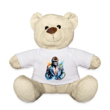 Gorilla Suit Monkey Colorful Animal Design Print - Teddy Bear - white - Front