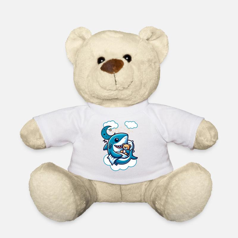 Shark Sleepshield with Cute Teddy Bear - Teddy Bear - white