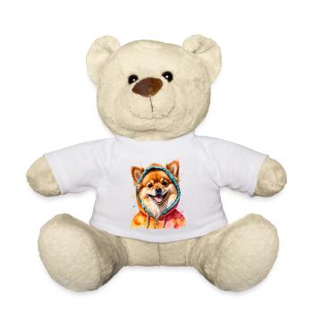 Loulou de Poméranie Sweat à capuche de Poméranie Imprimé chien - Nounours - blanc - Devant