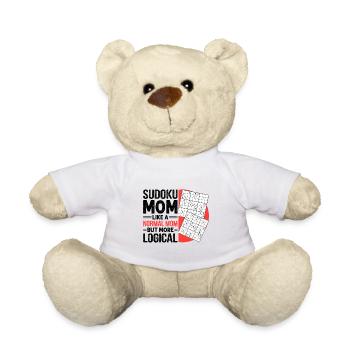 Funny Sudoku Saying - Teddy Bear - white - Front
