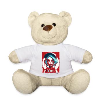 Streetart Mädchen mit Sauce und Kappe - Teddy - Weiß - Vorne
