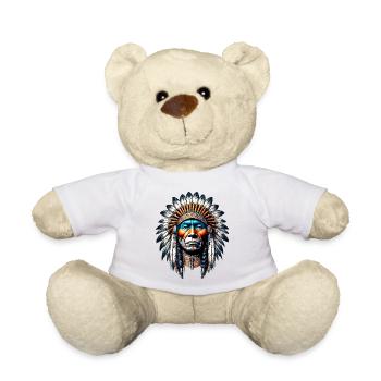 Amerikanischer Indianer Amerikaner - Teddy - Weiß - Vorne
