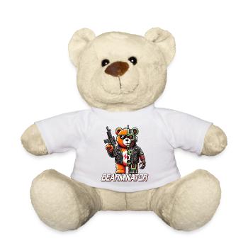 Bearminator Lustiger Cyborg Teddybär Design - Teddy - Weiß - Vorne