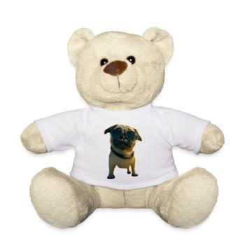 Mops Beige Hunde Liebe Carlin Kleiner Süßer Mops - Teddy - Weiß - Vorne